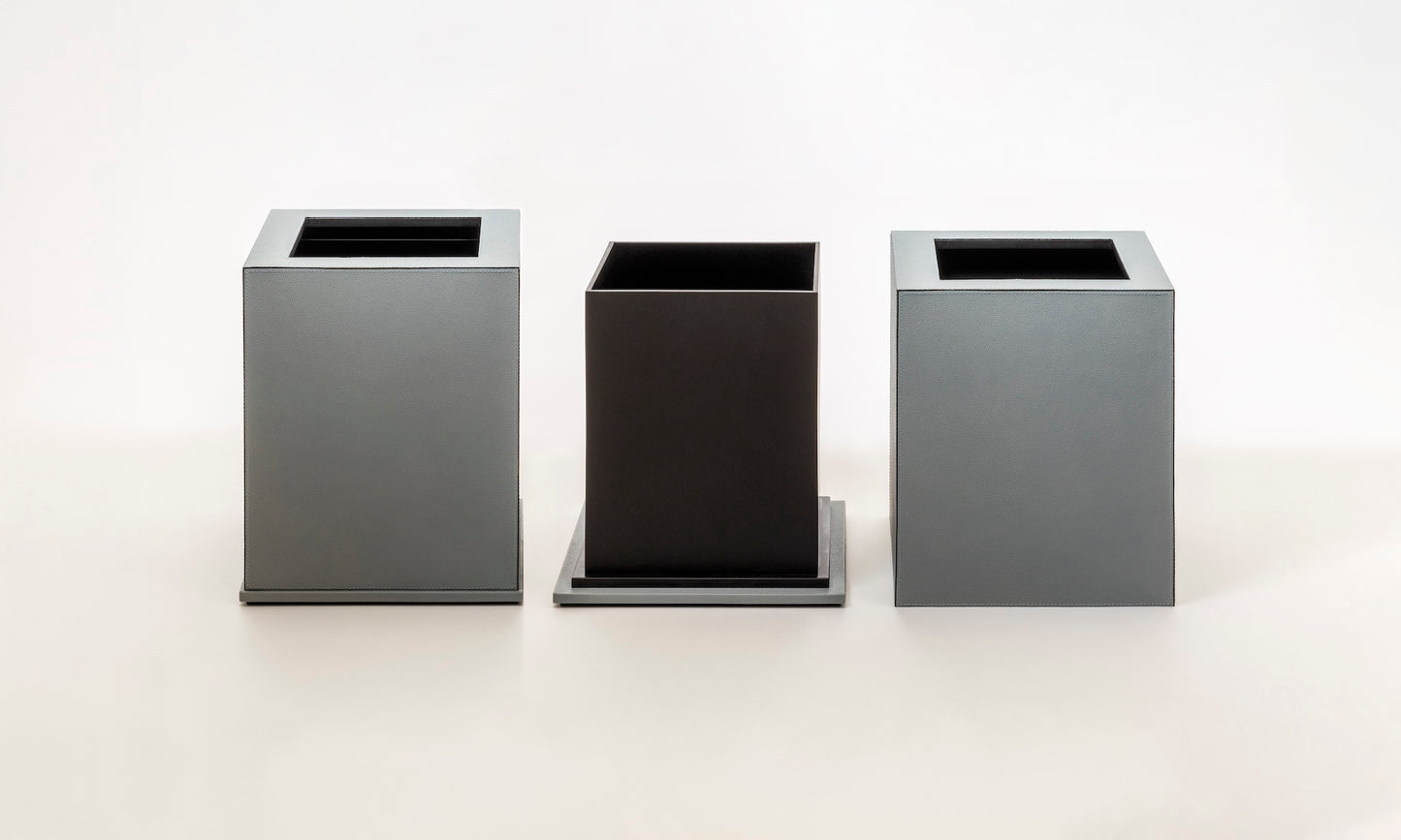 Giobagnara Firenze | Double Wall Bin: Leather with removable inner container and smooth finish, with non-slip waterproof rubber base | Office + Tech / Bins | 2Jour Concierge, your luxury lifestyle shop | luxury interiors, hospitality décor, elegant living, designer home accessories, boutique hotels, refined lifestyle, yacht décor, office décor, executive interiors