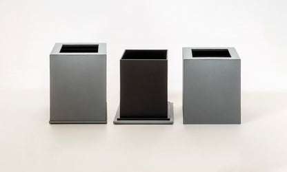 Giobagnara Firenze | Double Wall Bin: Leather with removable inner container and smooth finish, with non-slip waterproof rubber base | Office + Tech / Bins | 2Jour Concierge, your luxury lifestyle shop | luxury interiors, hospitality décor, elegant living, designer home accessories, boutique hotels, refined lifestyle, yacht décor, office décor, executive interiors
