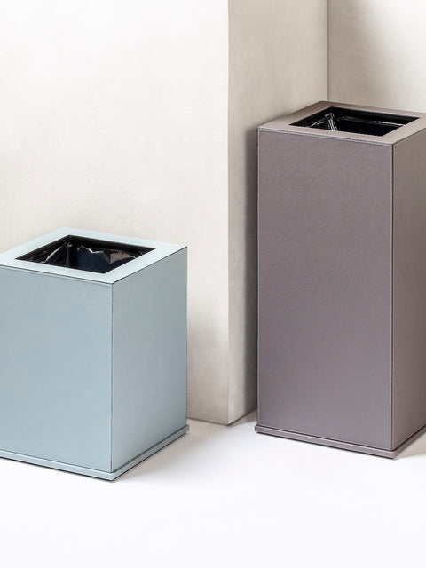 Giobagnara Firenze | Double Wall Bin: Leather with removable inner container and smooth finish, with non-slip waterproof rubber base | Office + Tech / Bins | 2Jour Concierge, your luxury lifestyle shop | luxury interiors, hospitality décor, elegant living, designer home accessories, boutique hotels, refined lifestyle, yacht décor, office décor, executive interiors