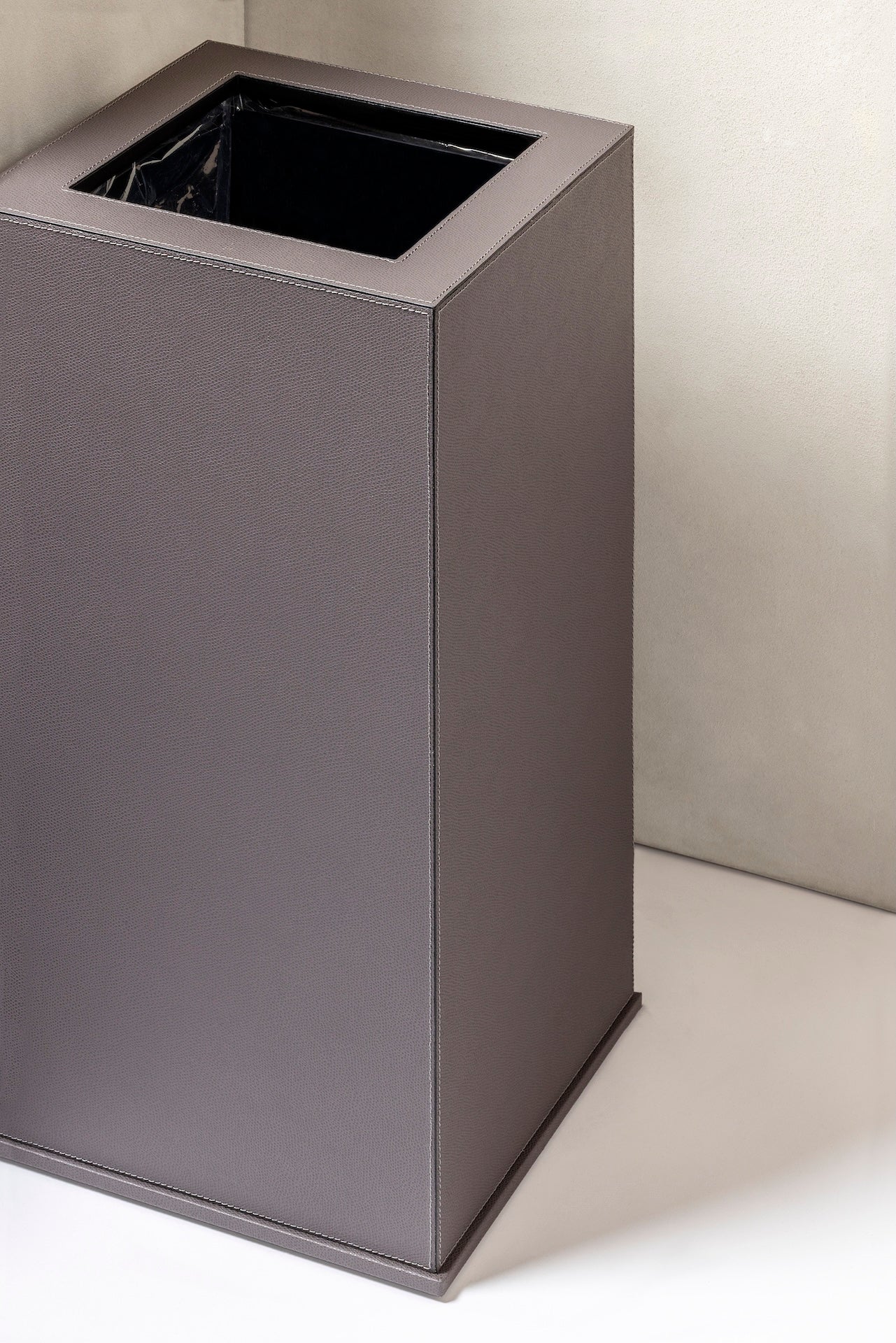 Firenze Leather-Covered Wood Double Wall Bin, Tall