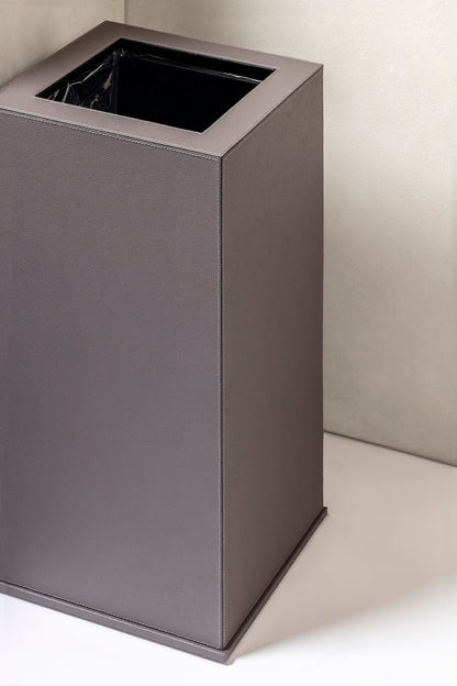 Firenze Leather-Covered Wood Double Wall Bin, Tall