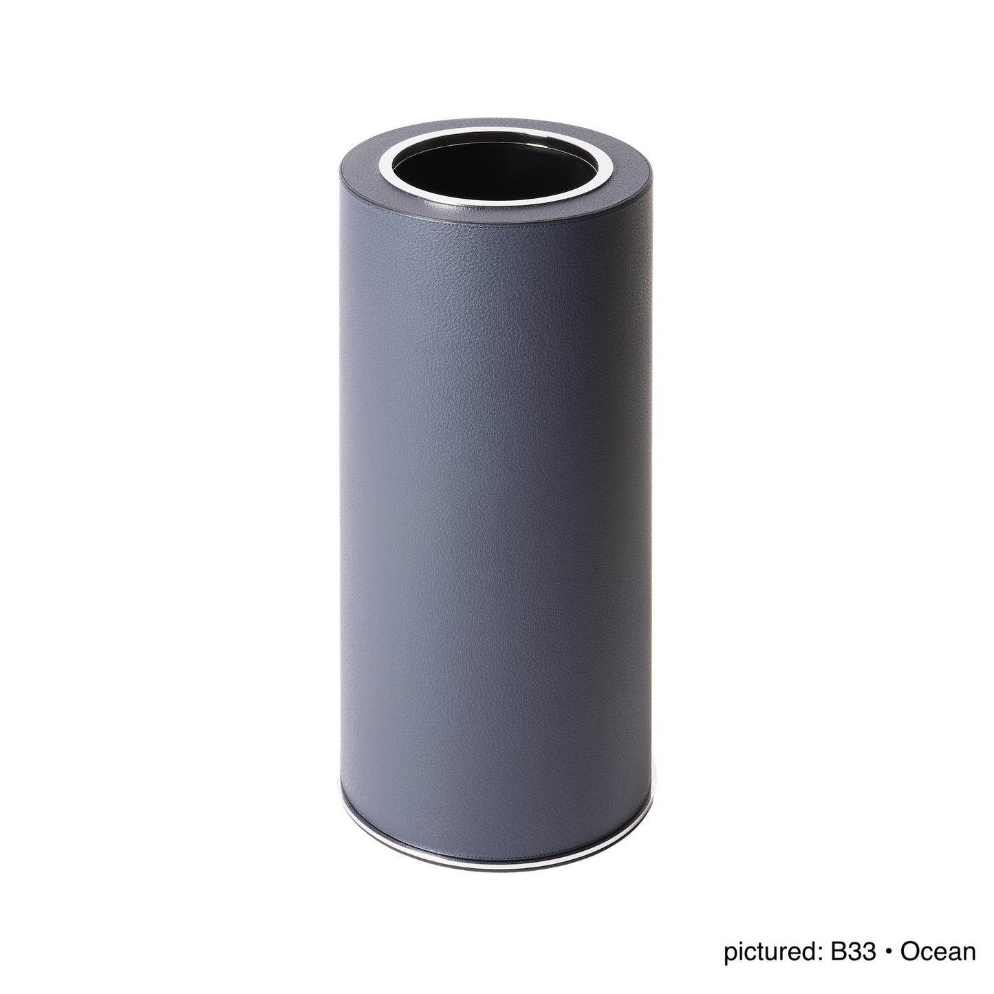 Positano Leather-Covered Wood & Metal Double Wall Bin, Tall