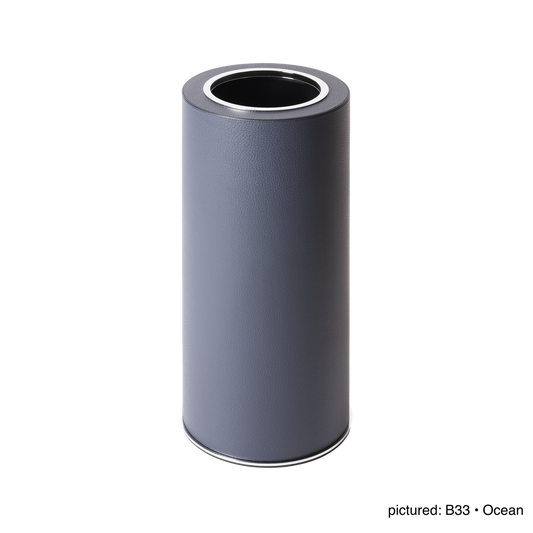 Positano Leather-Covered Wood & Metal Double Wall Bin, Tall