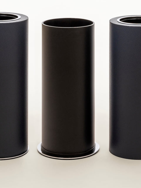 Positano Leather-Covered Wood & Metal Double Wall Bin, Tall