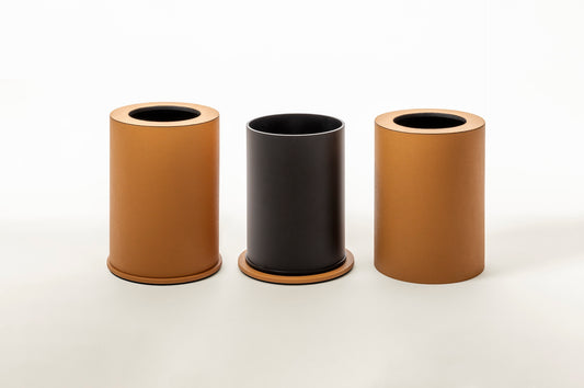 Giobagnara Positano | Double Wall Bin: Leather with removable inner container and smooth finish, with non-slip waterproof rubber base | Office + Tech / Bins | 2Jour Concierge, your luxury lifestyle shop | luxury interiors, hospitality décor, elegant living, designer home accessories, boutique hotels, refined lifestyle, yacht décor, office décor, executive interiors