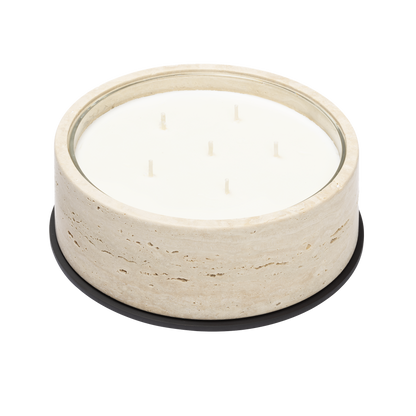 Giobagnara Positano | Candle Holder: Marble with metal base and smooth finish, with removable wax candle insert | Decor / Vases & Candle Holders | 2Jour Concierge, your luxury lifestyle shop | luxury interiors, hospitality décor, elegant living, designer home accessories, boutique hotels, refined lifestyle, yacht décor