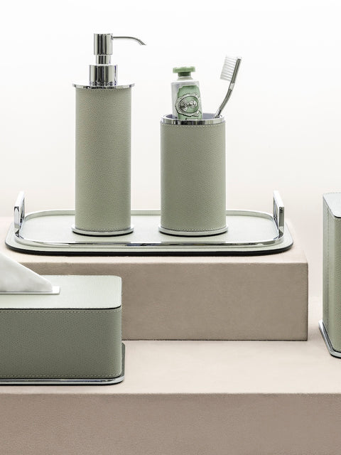 Giobagnara Polo | Tissue Holder: Leather with metal base and smooth finish, with non-slip waterproof rubber base | Bathroom / Tissue Holders | 2Jour Concierge, your luxury lifestyle shop | luxury interiors, hospitality décor, elegant living, designer home accessories, boutique hotels, refined lifestyle, yacht décor, office décor, executive interiors