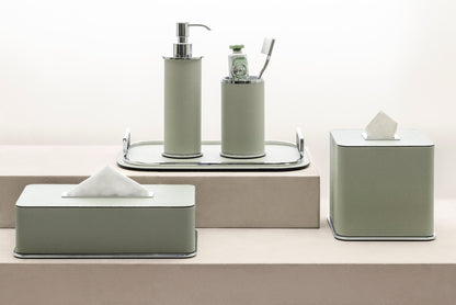 Giobagnara Polo | Tissue Holder: Leather with metal base and smooth finish, with non-slip waterproof rubber base | Bathroom / Tissue Holders | 2Jour Concierge, your luxury lifestyle shop | luxury interiors, hospitality décor, elegant living, designer home accessories, boutique hotels, refined lifestyle, yacht décor, office décor, executive interiors