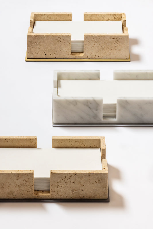 Giobagnara Polo | Paper Towel Holder: Marble with metal base and smooth finish, with non-slip waterproof rubber base | Bathroom / Tissue Holders | 2Jour Concierge, your luxury lifestyle shop | luxury interiors, hospitality décor, elegant living, designer home accessories, boutique hotels, refined lifestyle, yacht décor, office décor, executive interiors