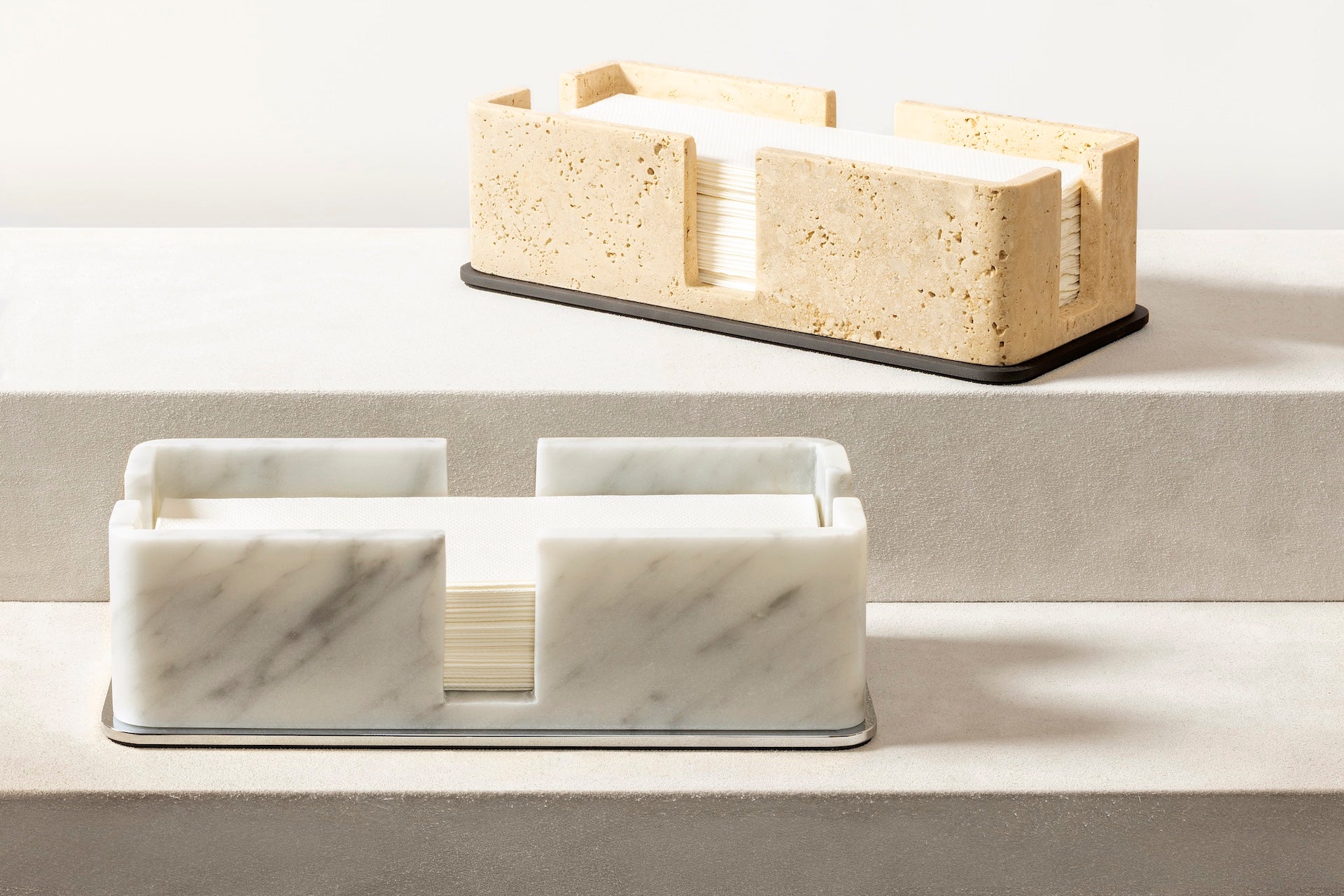 Giobagnara Polo | Paper Towel Holder: Marble with metal base and smooth finish, with non-slip waterproof rubber base | Bathroom / Tissue Holders | 2Jour Concierge, your luxury lifestyle shop | luxury interiors, hospitality décor, elegant living, designer home accessories, boutique hotels, refined lifestyle, yacht décor, office décor, executive interiors