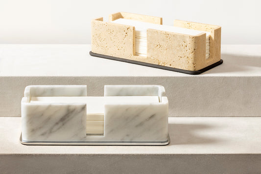 Giobagnara Polo | Paper Towel Holder: Marble with metal base and smooth finish, with non-slip waterproof rubber base | Bathroom / Tissue Holders | 2Jour Concierge, your luxury lifestyle shop | luxury interiors, hospitality décor, elegant living, designer home accessories, boutique hotels, refined lifestyle, yacht décor, office décor, executive interiors
