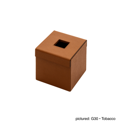 Giobagnara | Parma Magnetic Tissue Holder: Leather tissue box with hinged magnetic lid | Bathroom / Tissue Holders | 2Jour Concierge, your luxury lifestyle shop | premium bathroom accessories for refined interiors and hospitality use