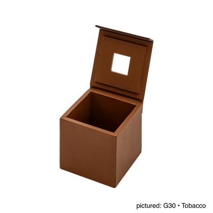 Giobagnara | Parma Magnetic Tissue Holder: Leather tissue box with hinged magnetic lid | Bathroom / Tissue Holders | 2Jour Concierge, your luxury lifestyle shop | premium bathroom accessories for refined interiors and hospitality use