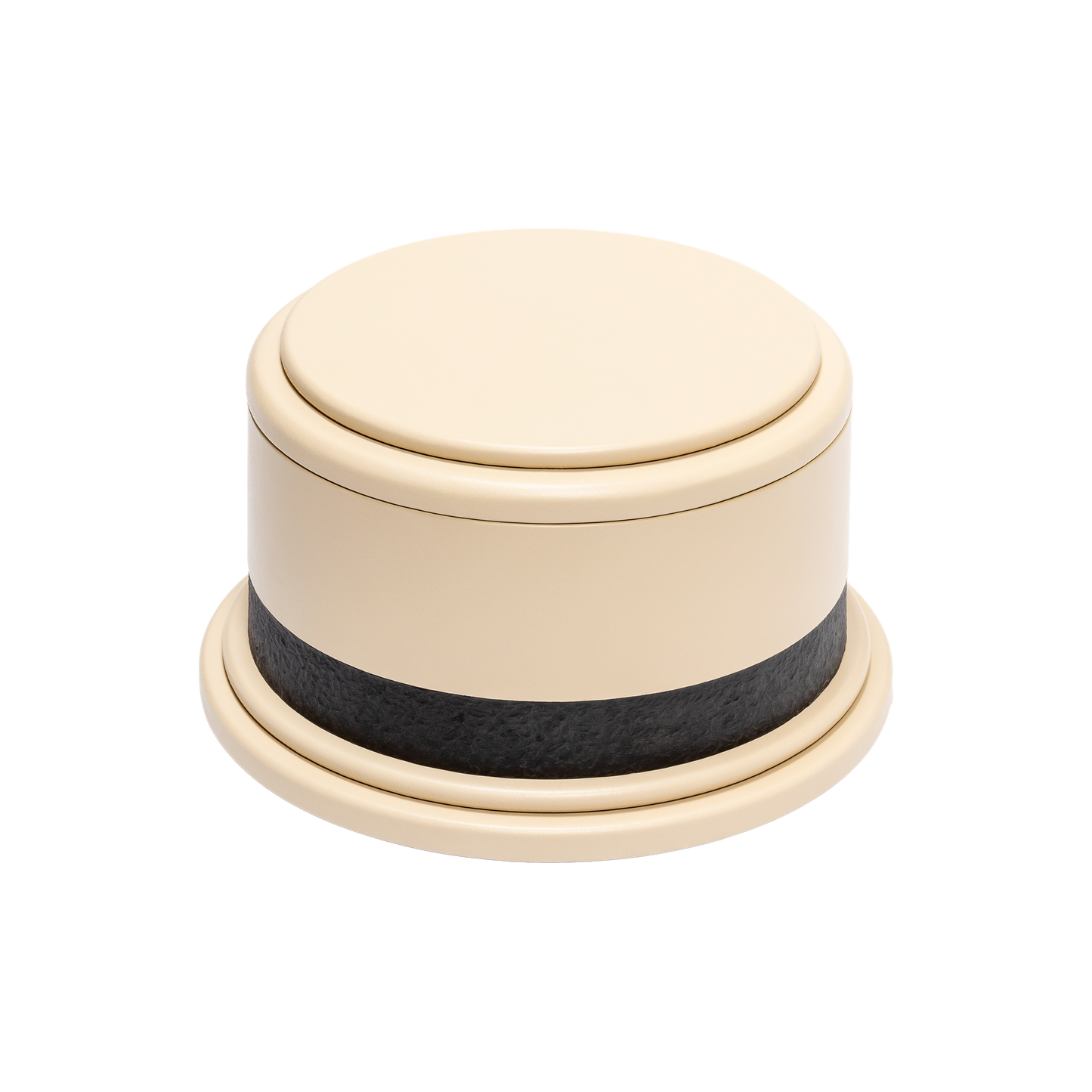 Giobagnara | Dune Incense Box: Leather-covered incense box with metal insert and removable lid | Decor / Trinket Boxes | 2Jour Concierge, your luxury lifestyle shop | luxury decorative ritual storage, premium incense accessories for expensive interiors, meditation spaces, and curated living environments