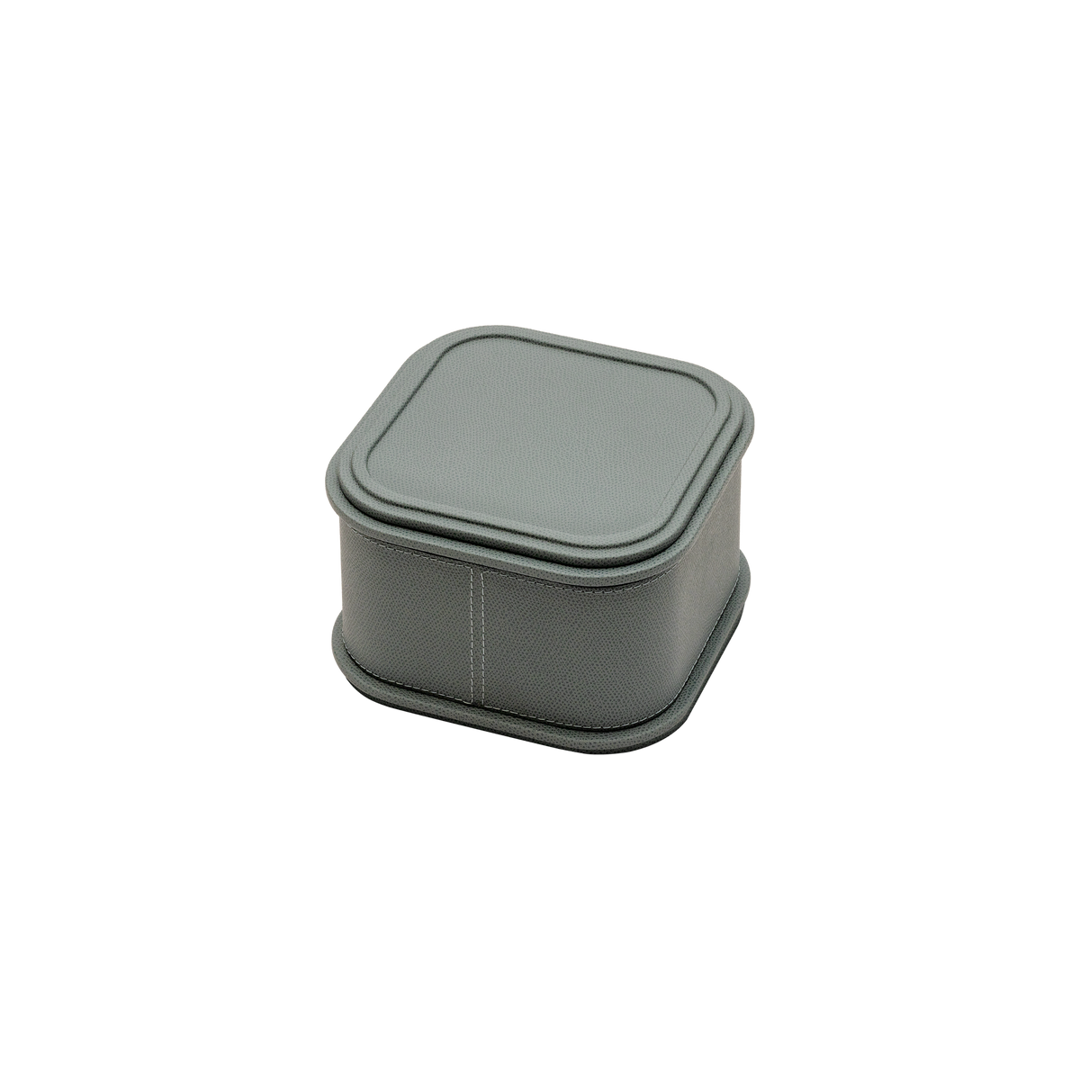 Giobagnara | Rolli Trinket Box: Leather-covered box with layered architectural profiles, monochrome and bicolor, in square, rectangular, long rectangular, and round forms | Decor | 2Jour Concierge, your luxury lifestyle shop | luxury trinket box, Giobagnara Rolli, architectural leather box, Italian designer box