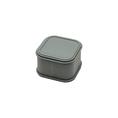 Giobagnara | Rolli Trinket Box: Leather-covered box with layered architectural profiles, monochrome and bicolor, in square, rectangular, long rectangular, and round forms | Decor | 2Jour Concierge, your luxury lifestyle shop | luxury trinket box, Giobagnara Rolli, architectural leather box, Italian designer box
