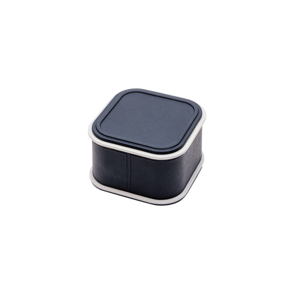 Giobagnara | Rolli Trinket Box: Leather-covered box with layered architectural profiles, monochrome and bicolor, in square, rectangular, long rectangular, and round forms | Decor | 2Jour Concierge, your luxury lifestyle shop | luxury trinket box, Giobagnara Rolli, architectural leather box, Italian designer box