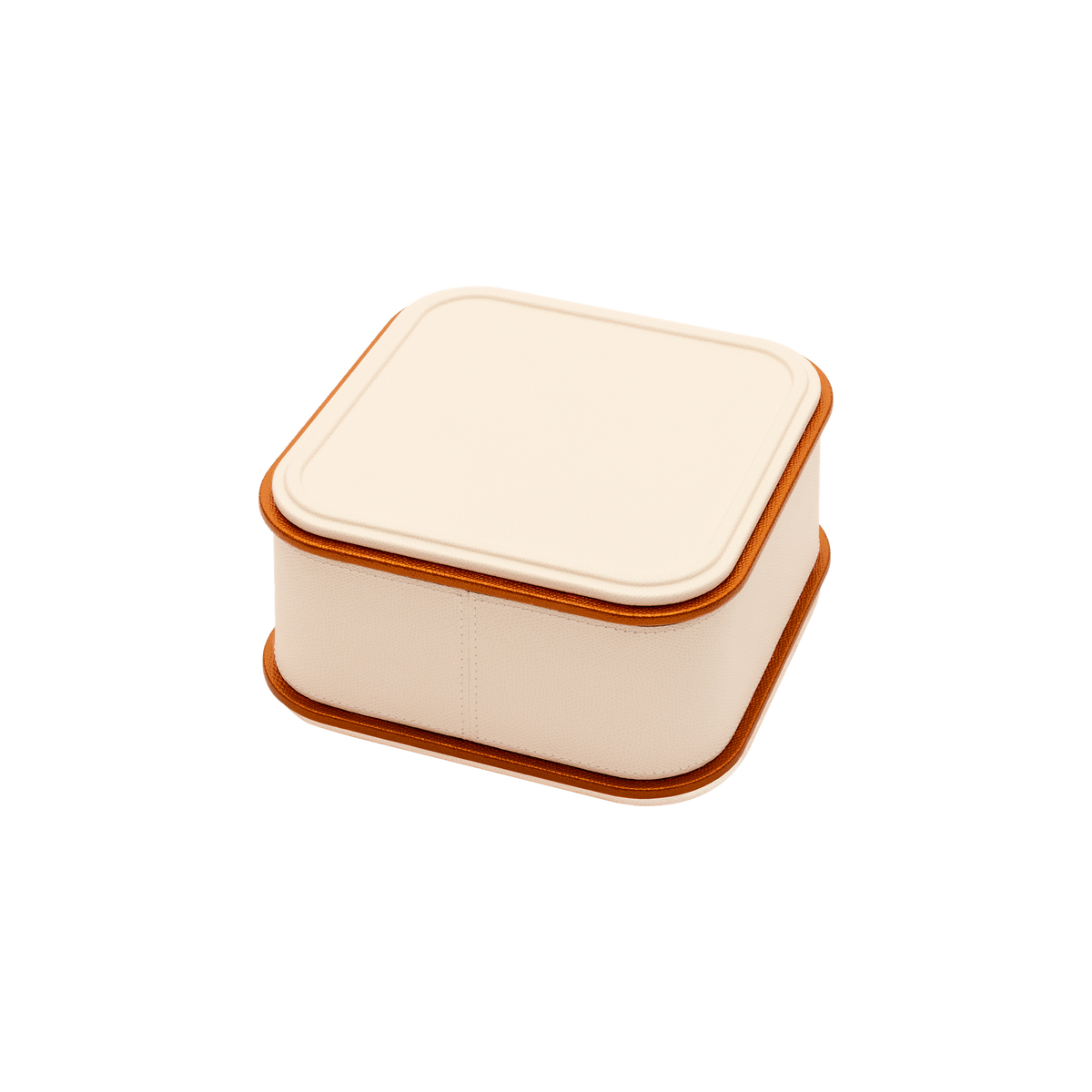 Giobagnara | Rolli Trinket Box: Leather-covered box with layered architectural profiles, monochrome and bicolor, in square, rectangular, long rectangular, and round forms | Decor | 2Jour Concierge, your luxury lifestyle shop | luxury trinket box, Giobagnara Rolli, architectural leather box, Italian designer box