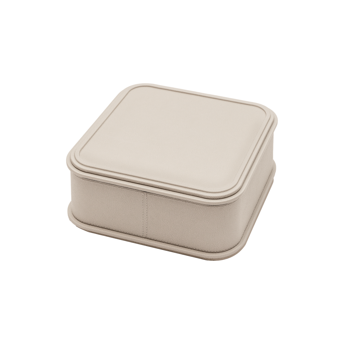 Giobagnara | Rolli Trinket Box: Leather-covered box with layered architectural profiles, monochrome and bicolor, in square, rectangular, long rectangular, and round forms | Decor | 2Jour Concierge, your luxury lifestyle shop | luxury trinket box, Giobagnara Rolli, architectural leather box, Italian designer box