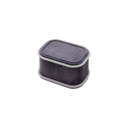Giobagnara | Rolli Trinket Box: Leather-covered box with layered architectural profiles, monochrome and bicolor, in square, rectangular, long rectangular, and round forms | Decor | 2Jour Concierge, your luxury lifestyle shop | luxury trinket box, Giobagnara Rolli, architectural leather box, Italian designer box