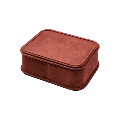 Giobagnara | Rolli Trinket Box: Leather-covered box with layered architectural profiles, monochrome and bicolor, in square, rectangular, long rectangular, and round forms | Decor | 2Jour Concierge, your luxury lifestyle shop | luxury trinket box, Giobagnara Rolli, architectural leather box, Italian designer box
