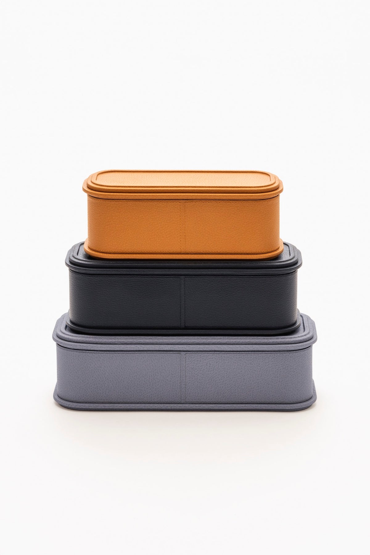 Rolli Leather-Covered Trinket Box, Monochrome/Bicolor