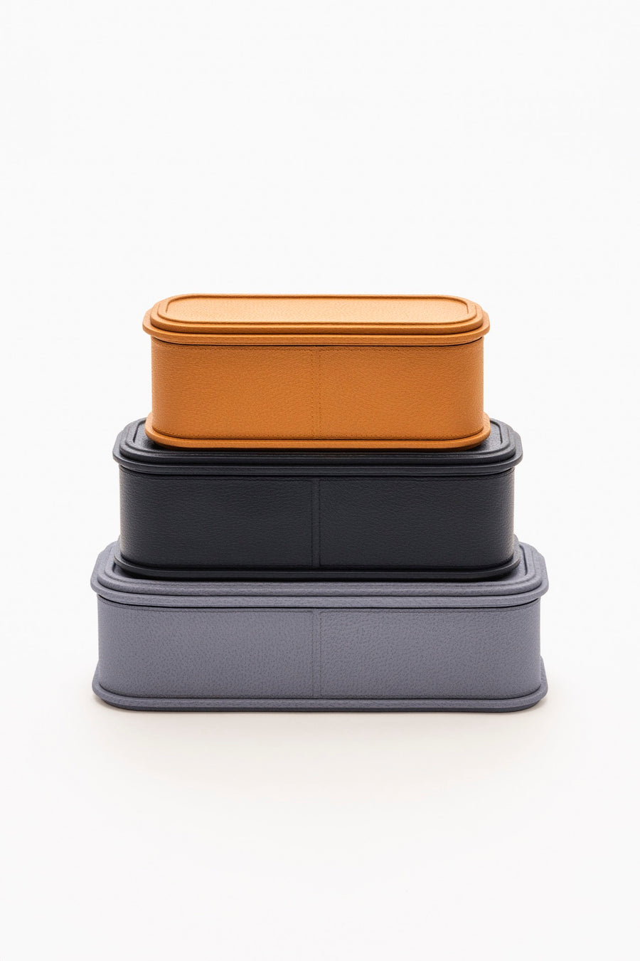 Rolli Leather-Covered Trinket Box, Monochrome/Bicolor