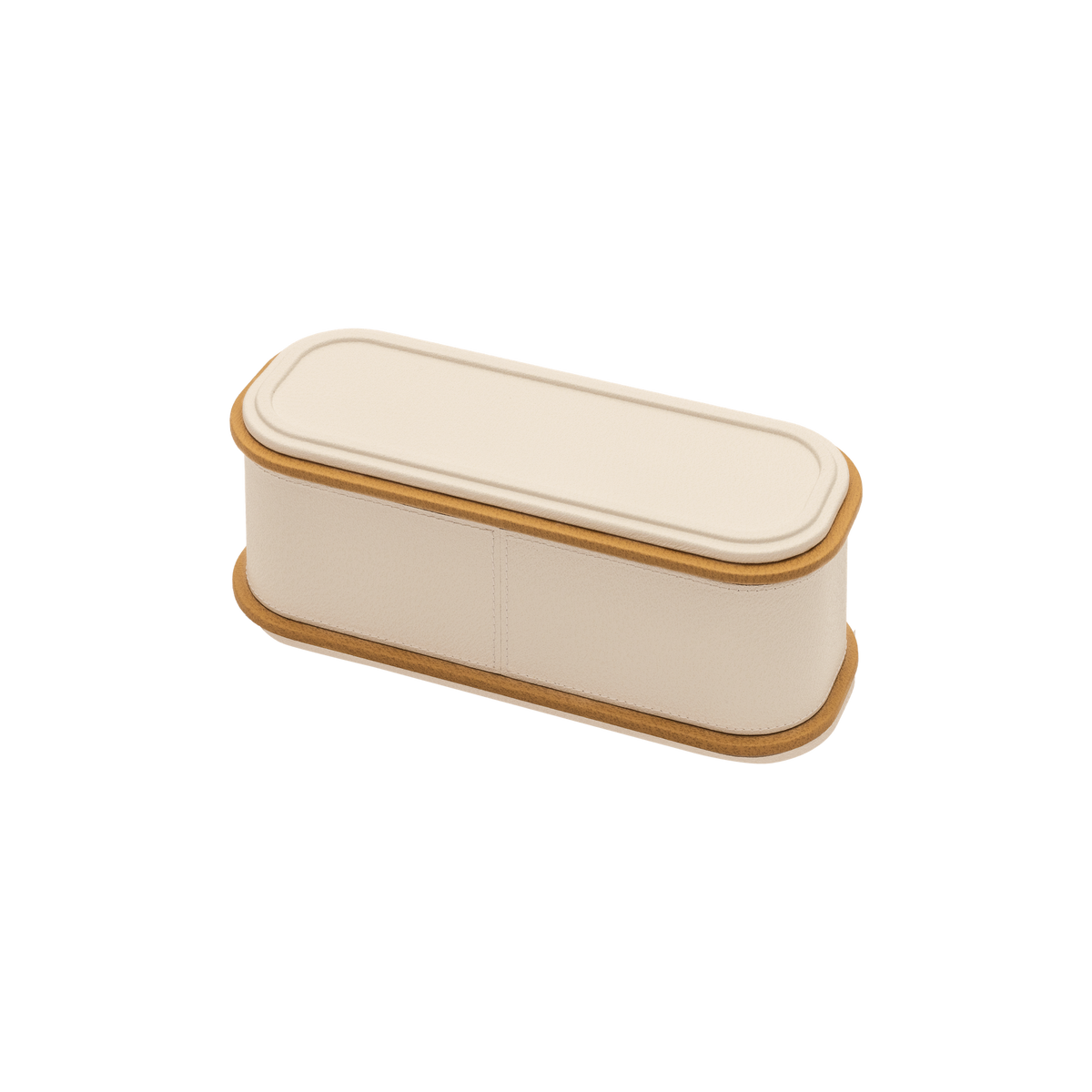 Giobagnara | Rolli Trinket Box: Leather-covered box with layered architectural profiles, monochrome and bicolor, in square, rectangular, long rectangular, and round forms | Decor | 2Jour Concierge, your luxury lifestyle shop | luxury trinket box, Giobagnara Rolli, architectural leather box, Italian designer box