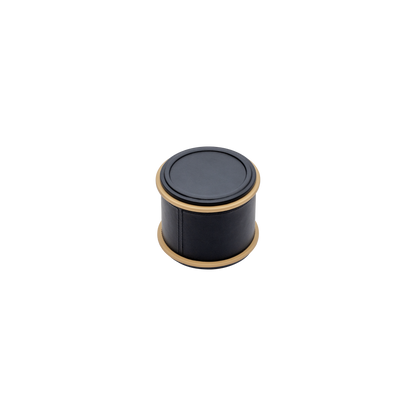 Giobagnara | Rolli Trinket Box: Leather-covered box with layered architectural profiles, monochrome and bicolor, in square, rectangular, long rectangular, and round forms | Decor | 2Jour Concierge, your luxury lifestyle shop | luxury trinket box, Giobagnara Rolli, architectural leather box, Italian designer box