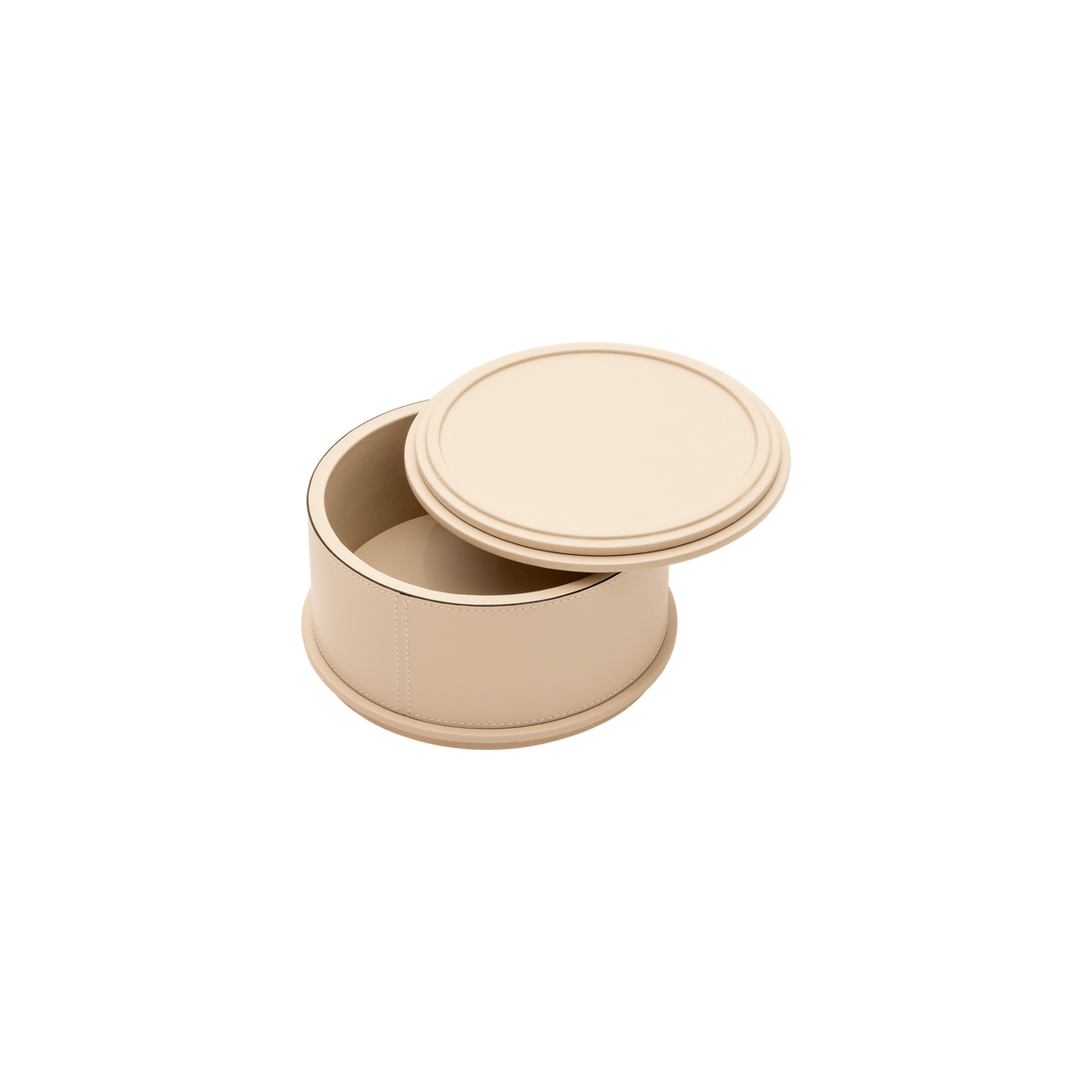 Giobagnara | Rolli Trinket Box: Leather-covered box with layered architectural profiles, monochrome and bicolor, in square, rectangular, long rectangular, and round forms | Decor | 2Jour Concierge, your luxury lifestyle shop | luxury trinket box, Giobagnara Rolli, architectural leather box, Italian designer box