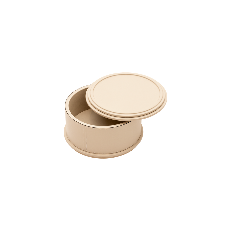 Giobagnara | Rolli Trinket Box: Leather-covered box with layered architectural profiles, monochrome and bicolor, in square, rectangular, long rectangular, and round forms | Decor | 2Jour Concierge, your luxury lifestyle shop | luxury trinket box, Giobagnara Rolli, architectural leather box, Italian designer box