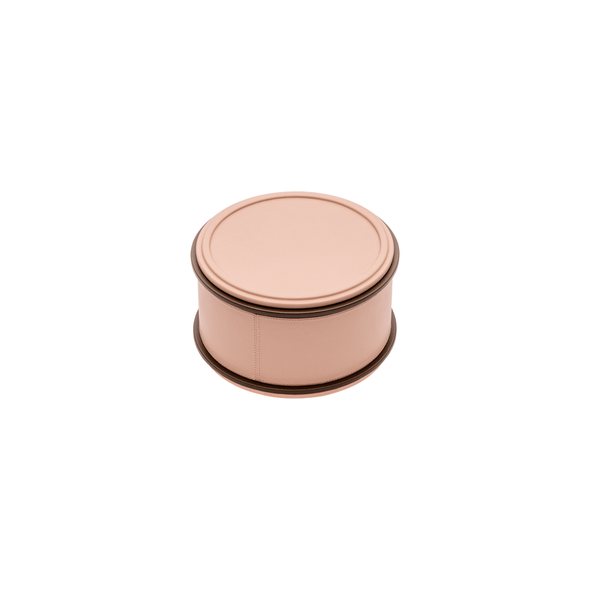 Giobagnara | Rolli Trinket Box: Leather-covered box with layered architectural profiles, monochrome and bicolor, in square, rectangular, long rectangular, and round forms | Decor | 2Jour Concierge, your luxury lifestyle shop | luxury trinket box, Giobagnara Rolli, architectural leather box, Italian designer box