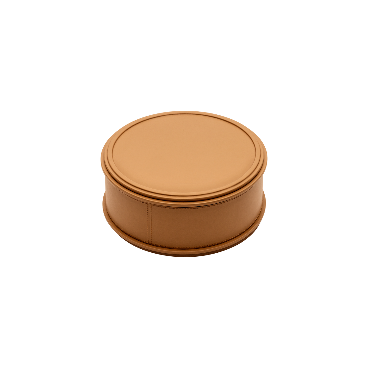 Giobagnara | Rolli Trinket Box: Leather-covered box with layered architectural profiles, monochrome and bicolor, in square, rectangular, long rectangular, and round forms | Decor | 2Jour Concierge, your luxury lifestyle shop | luxury trinket box, Giobagnara Rolli, architectural leather box, Italian designer box