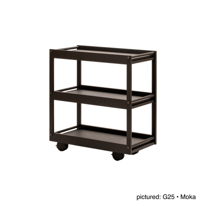 Giobagnara | Jeremy Serving Trolley N°2: Wooden service trolley with metal details and extendable surfaces | Furniture / Servant Tables & Trolleys | 2Jour Concierge, your luxury lifestyle shop | premium serving solutions for refined residential and hospitality interiors