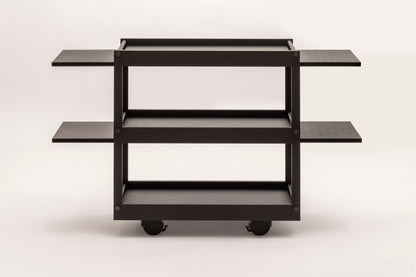 Giobagnara | Jeremy Serving Trolley N°2: Wooden service trolley with metal details and extendable surfaces | Furniture / Servant Tables & Trolleys | 2Jour Concierge, your luxury lifestyle shop | premium serving solutions for refined residential and hospitality interiors