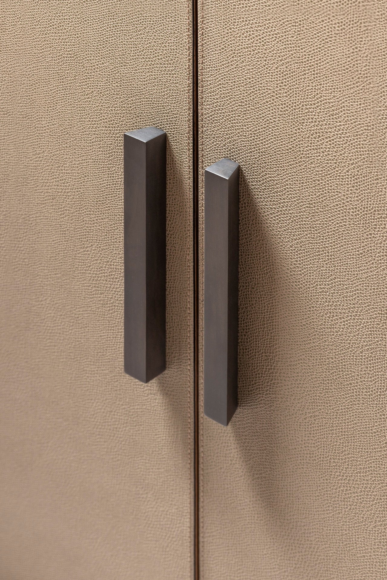 Giobagnara | Arcade Bar Cart: Leather-covered wood bar cart with configurable storage, capsule, shelving, and fridge options | Serveware + Hospitality / Coffee & Tea Organizers | 2Jour Concierge, your luxury lifestyle shop | premium hospitality furniture for expensive interiors, luxury bar and coffee service, hotel suites, private residences, and executive office spaces