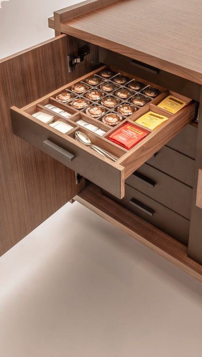 Giobagnara | Structura Bar Cart: Modular hospitality bar cart with integrated storage and service systems | Serveware + Hospitality / Coffee & Tea Organizers | 2Jour Concierge, your luxury lifestyle shop | premium bar furniture for expensive interiors, private residences, hotels, and refined hospitality environments