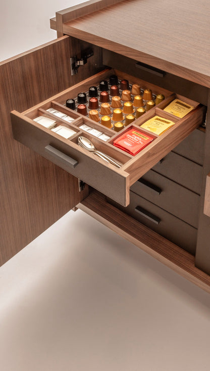 Giobagnara | Structura Bar Cart: Modular hospitality bar cart with integrated storage and service systems | Serveware + Hospitality / Coffee & Tea Organizers | 2Jour Concierge, your luxury lifestyle shop | premium bar furniture for expensive interiors, private residences, hotels, and refined hospitality environments