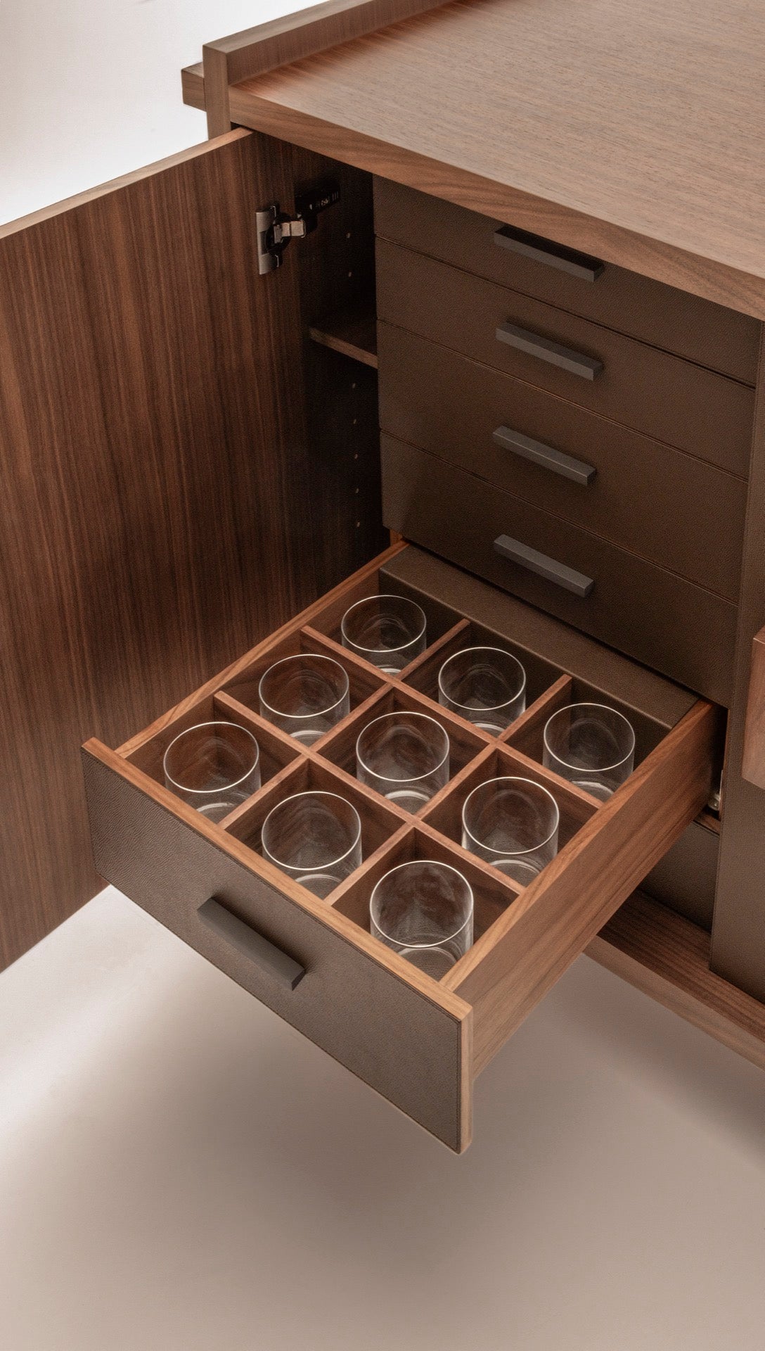 Giobagnara | Structura Bar Cart: Modular hospitality bar cart with integrated storage and service systems | Serveware + Hospitality / Coffee & Tea Organizers | 2Jour Concierge, your luxury lifestyle shop | premium bar furniture for expensive interiors, private residences, hotels, and refined hospitality environments