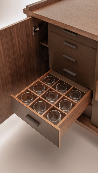 Giobagnara | Structura Bar Cart: Modular hospitality bar cart with integrated storage and service systems | Serveware + Hospitality / Coffee & Tea Organizers | 2Jour Concierge, your luxury lifestyle shop | premium bar furniture for expensive interiors, private residences, hotels, and refined hospitality environments