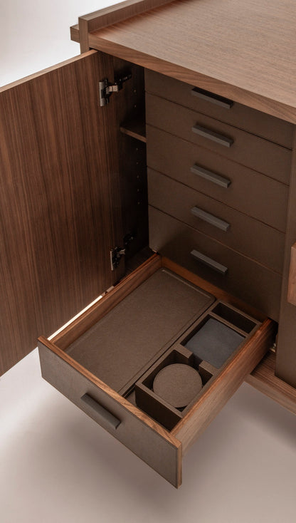 Giobagnara | Structura Bar Cart: Modular hospitality bar cart with integrated storage and service systems | Serveware + Hospitality / Coffee & Tea Organizers | 2Jour Concierge, your luxury lifestyle shop | premium bar furniture for expensive interiors, private residences, hotels, and refined hospitality environments