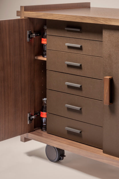 Giobagnara | Structura Bar Cart: Modular hospitality bar cart with integrated storage and service systems | Serveware + Hospitality / Coffee & Tea Organizers | 2Jour Concierge, your luxury lifestyle shop | premium bar furniture for expensive interiors, private residences, hotels, and refined hospitality environments