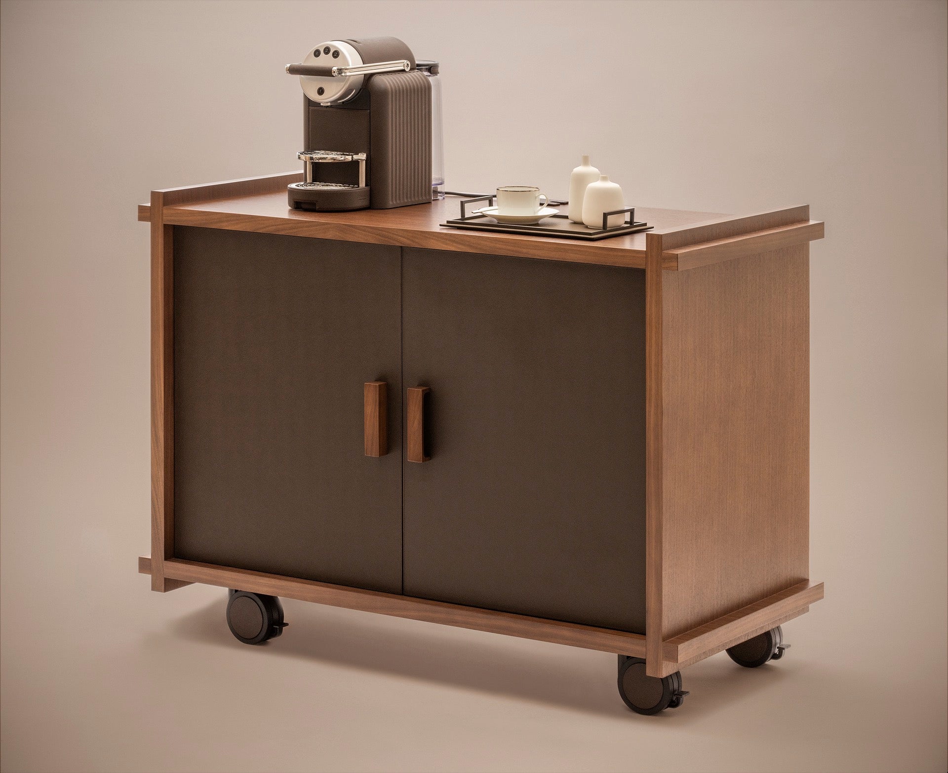 Giobagnara | Structura Bar Cart: Modular hospitality bar cart with integrated storage and service systems | Serveware + Hospitality / Coffee & Tea Organizers | 2Jour Concierge, your luxury lifestyle shop | premium bar furniture for expensive interiors, private residences, hotels, and refined hospitality environments