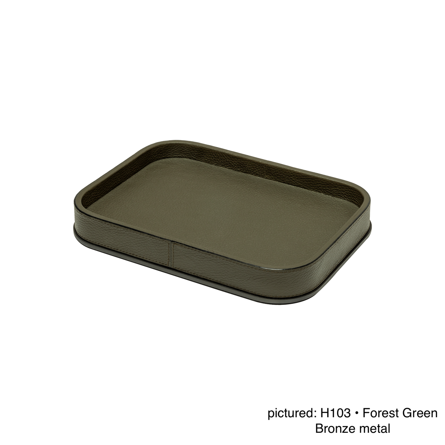 Giobagnara | Polo Rectangular Valet Tray: Leather-covered wooden valet tray with metal base | Bathroom / Bathroom Collection | 2Jour Concierge, your luxury lifestyle shop | premium surface organization for expensive interiors, bedside tables, bathrooms, desks, and curated living spaces