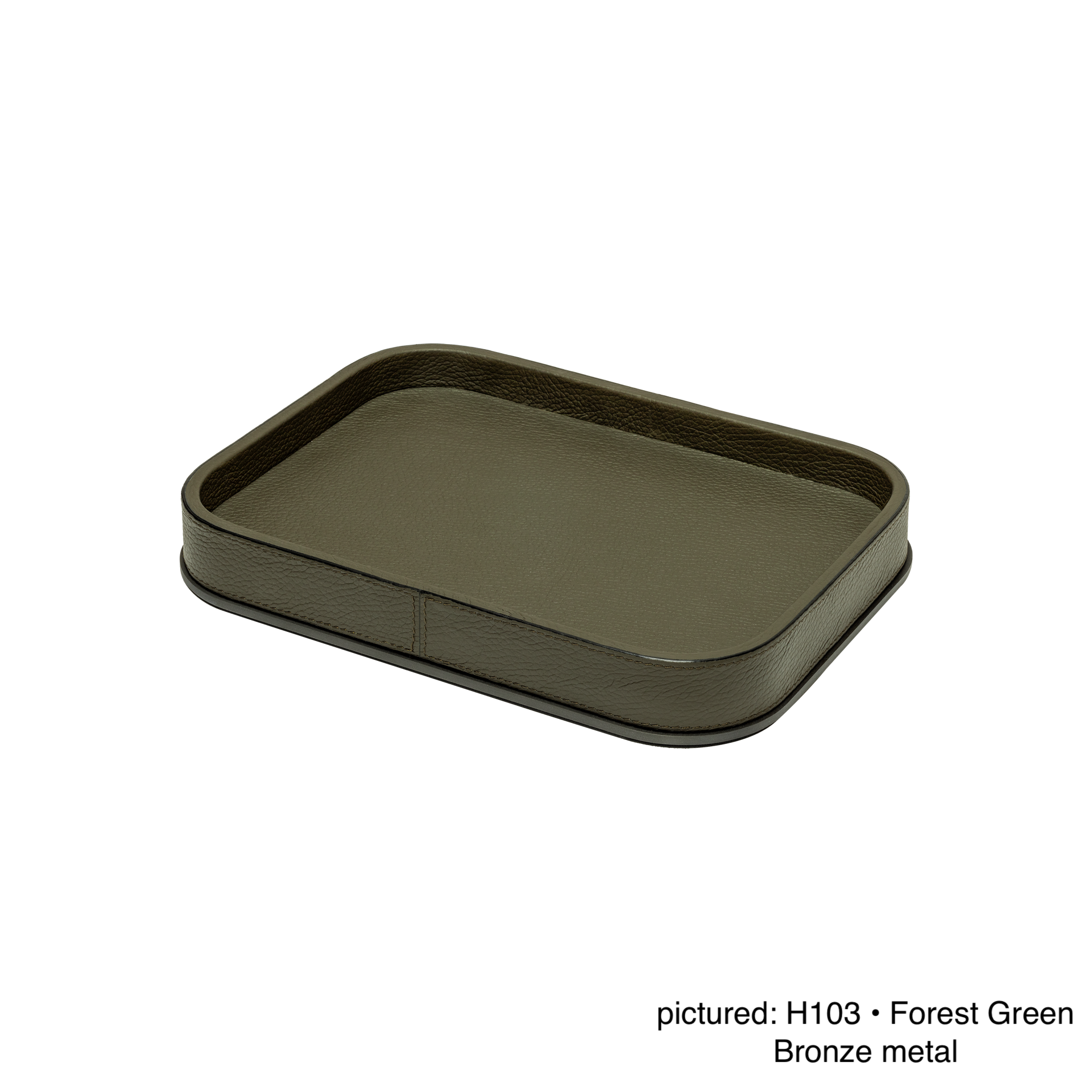 Giobagnara | Polo Rectangular Valet Tray: Leather-covered wooden valet tray with metal base | Bathroom / Bathroom Collection | 2Jour Concierge, your luxury lifestyle shop | premium surface organization for expensive interiors, bedside tables, bathrooms, desks, and curated living spaces