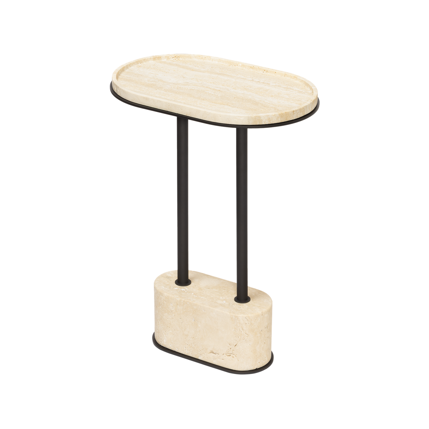 Sorrento Marble Oval Side Table with Metal Base