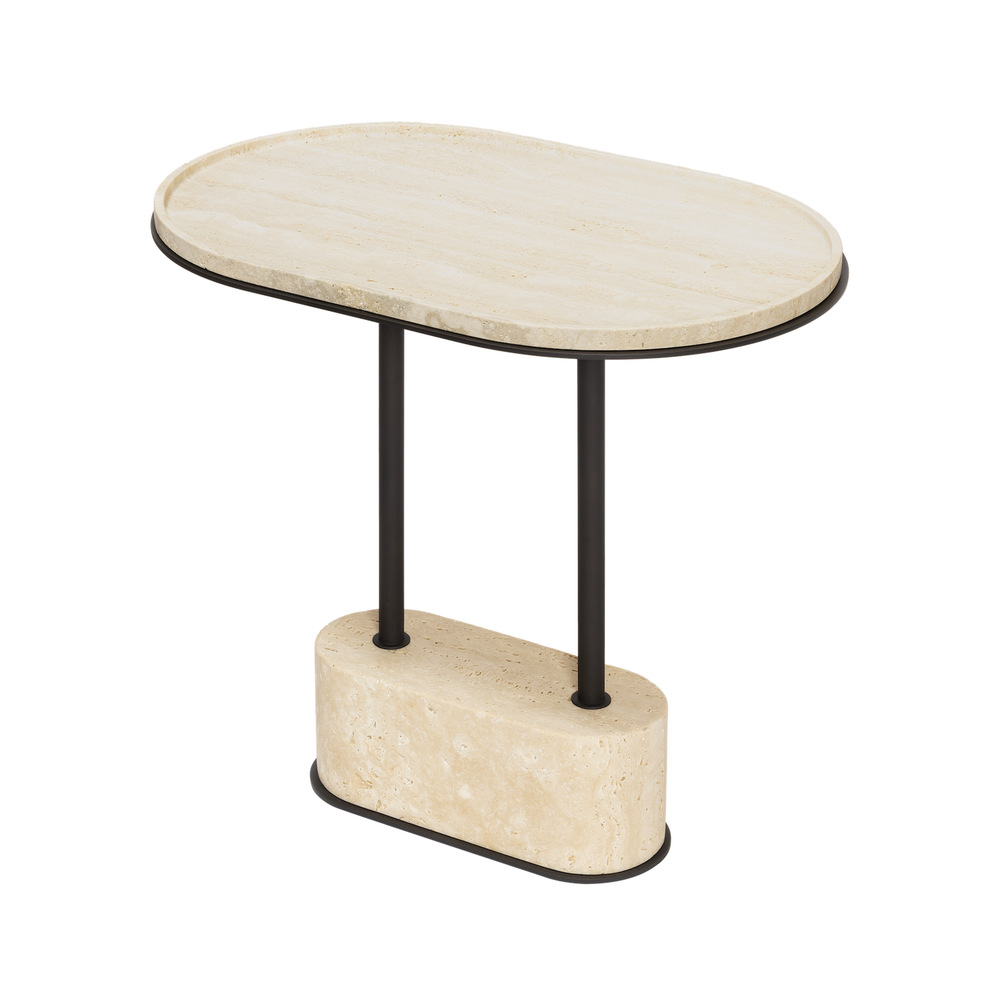 Sorrento Marble Oval Side Table with Metal Base