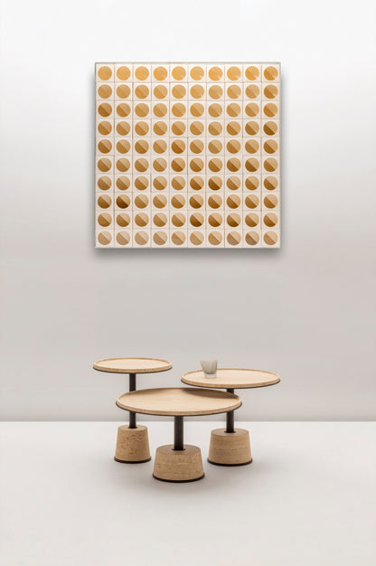 Giobagnara | Sorrento Marble Coffee Table: Round marble top and leather base on slender metal stem with metal rings — small, medium, large | Furniture | 2Jour Concierge, your luxury lifestyle shop | luxury marble coffee table, Giobagnara Sorrento, leather base coffee table, Italian designer furniture