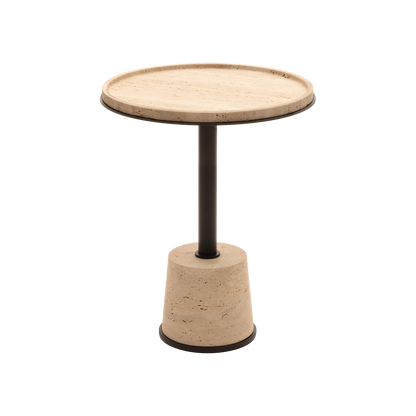 Giobagnara | Sorrento Marble Coffee Table: Round marble top and leather base on slender metal stem with metal rings — small, medium, large | Furniture | 2Jour Concierge, your luxury lifestyle shop | luxury marble coffee table, Giobagnara Sorrento, leather base coffee table, Italian designer furniture