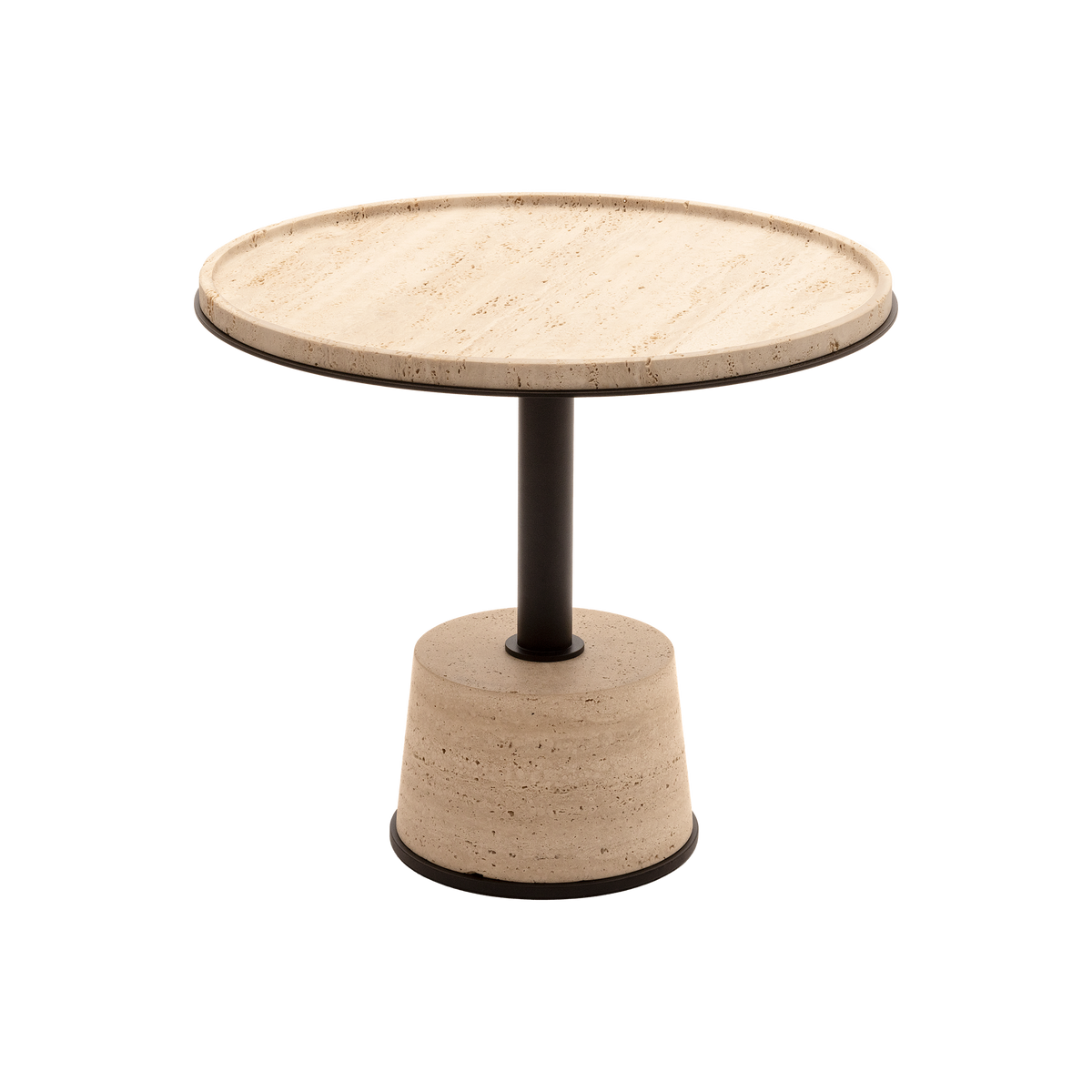 Giobagnara | Sorrento Marble Coffee Table: Round marble top and leather base on slender metal stem with metal rings — small, medium, large | Furniture | 2Jour Concierge, your luxury lifestyle shop | luxury marble coffee table, Giobagnara Sorrento, leather base coffee table, Italian designer furniture